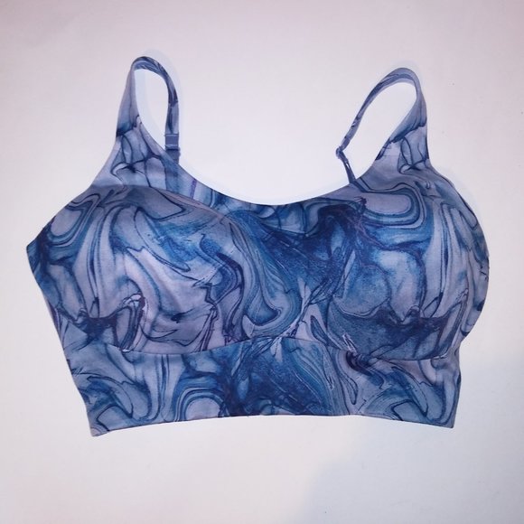 Victoria Secret Sports Bra Allegro Blue Purple Abstract Lightly Lined Lightweigh - Picture 3 of 16